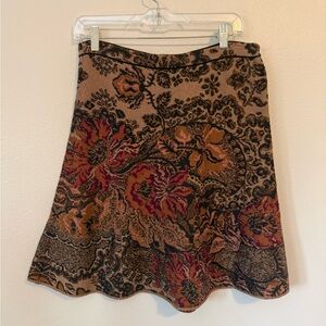 Peruvian Connection Jacquard Tapestry Pima
Cotton Knit Skirt A-Line Medium